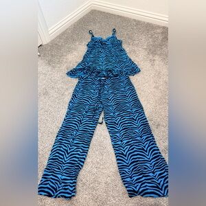 SO Blue Zebra Print sleepwear set